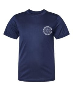 PE | Youth Performance Shirt Replacement — Navy L — Front + Back