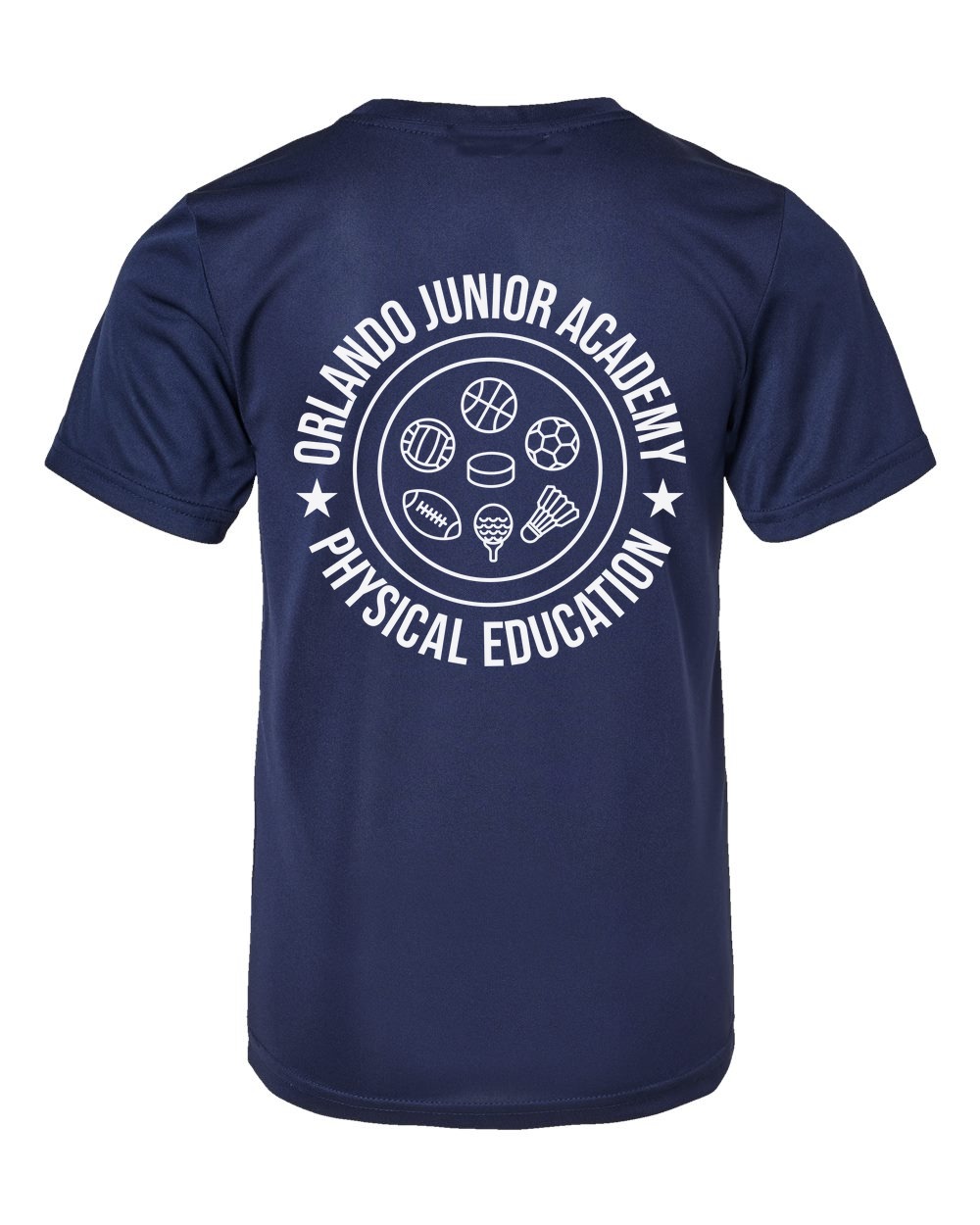 PE | 100% Polyester Wicking (Youth) — Navy (back)